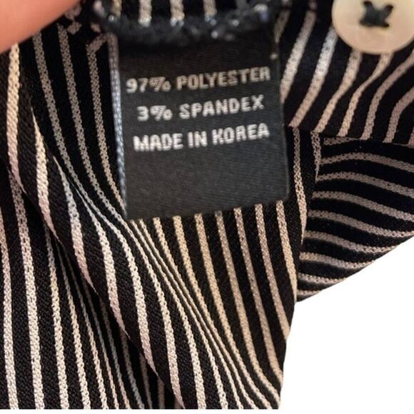 Turtleson Men's Carter Stripe Polo/Golf Shirt Black & White Size Medium - Picture 5 of 7